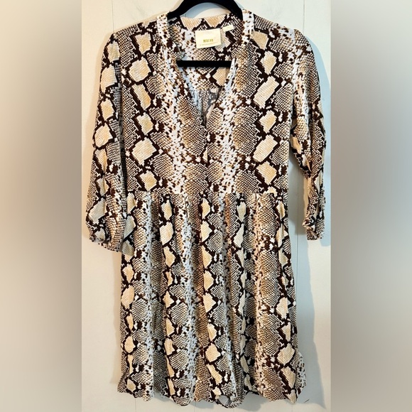 Maeve by Anthropologie Snakeskin Dress Size XS Maeve Juno Snake Print Mini Dress - Picture 3 of 11